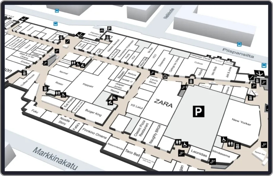 Mapwise indoor map deployed at Iso Omena